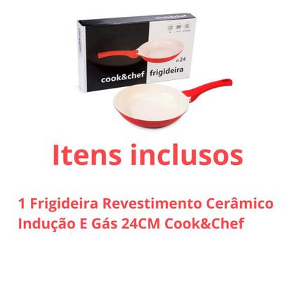 Imagem de Frigideira Revestimento Cerâmico Indução E Gás 24CM CookChef