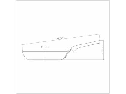 Imagem de Frigideira Tramontina Tunis Interno Cerâmico Anti. e Externo Siliconado Azul Mediterrâneo 24cm 1,6L
