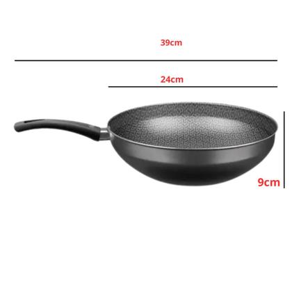 Imagem de Frigideira Wok Antiaderente Com Tampa Vidro Cor Grafite 2,8L Pano Microfibra Limpeza Brinde Kit Com 5 Peças