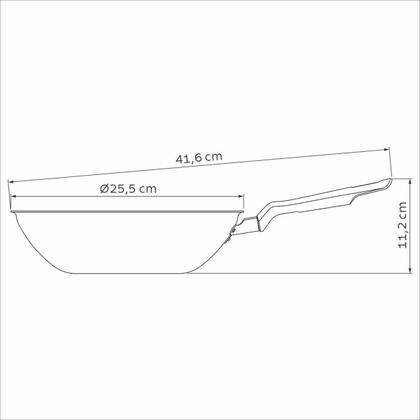 Imagem de Frigideira Wok Funda Antiaderente 24 Cm Tramontina Loreto Com Tampa de Vidro