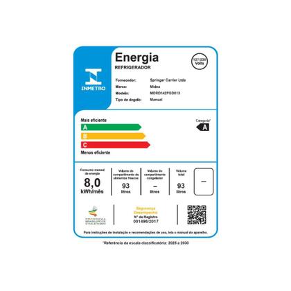 Imagem de Frigobar Branco 93L Inverter Bivolt Midea