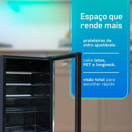 Imagem de Frigobar Expositor Vertical HQ Vidro Duplo 130 Litros Preto HQ-130FBPVL