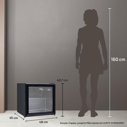 Imagem de Frigobar Expositor Vertical HQ Vidro Duplo 50 Litros Preto HQ-50FBPV