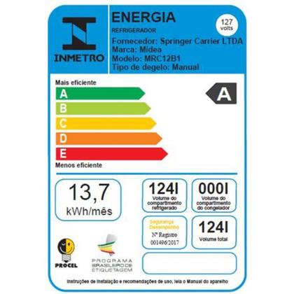 Imagem de Frigobar Midea 124l Mrc12b Branco