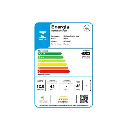 Imagem de Frigobar Midea 45 Litros Compact Black Edition Mrc06b1 Preto com Inox 127v 