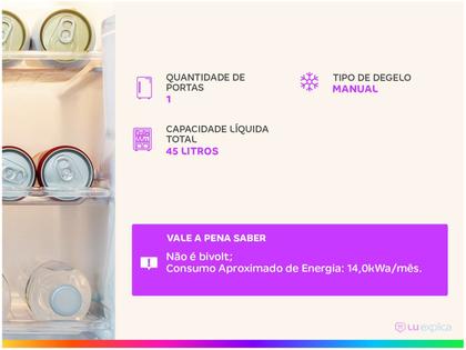 Imagem de Frigobar Midea 45 Litros Compact Black Edition Mrc06b1 Preto com Inox 