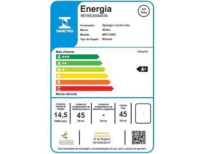 Imagem de Frigobar Midea 45 Litros Compact Black Edition Mrc06b1 Preto com Inox 