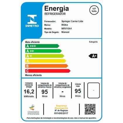Imagem de Frigobar Midea 95L Retrô Gela Rápido Prateleiras de Vidro 12