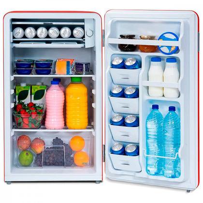 Imagem de Frigobar Midea 95L Retrô Gela Rápido Prateleiras de Vidro 127V Vermelho - MRV10V1