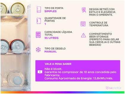 Imagem de Frigobar Midea 95L Vermelho Retrô