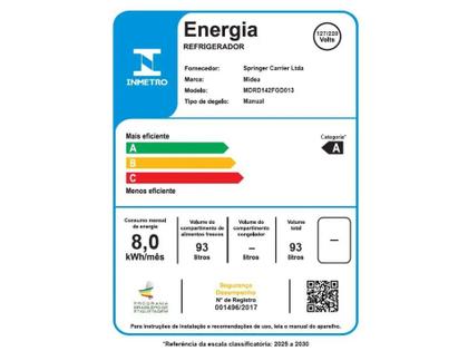 Imagem de Frigobar Midea MDRD142FGD Inverter 93L
