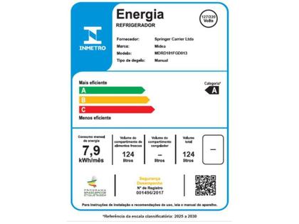 Imagem de Frigobar Midea Mdrd181fgd013 124L Bivolt Branco