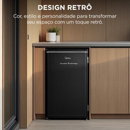 Imagem de Frigobar Midea Retrô 93L Inverter Preto Bivolt