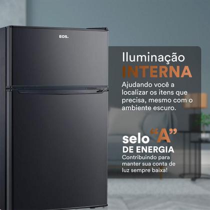 Imagem de Frigobar Mini Refrigerador E Congelador Ice Compact 88L Duplex Preto EFB140D 127V - EOS