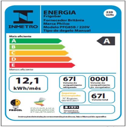 Imagem de Frigobar Philco 65 Litros PFG85B 220V