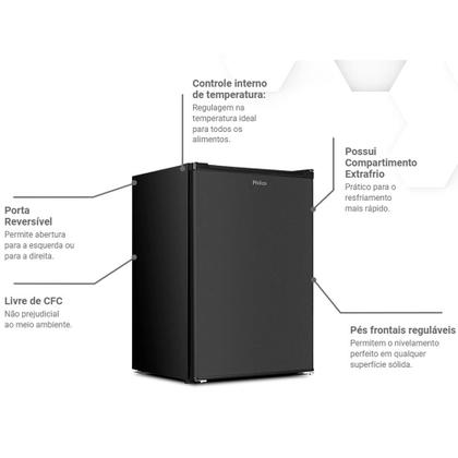 Imagem de Frigobar Philco 68l Pfg85p 5 Níveis Temperatura Preto