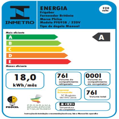 Imagem de Frigobar Philco PFG95B 76 litros