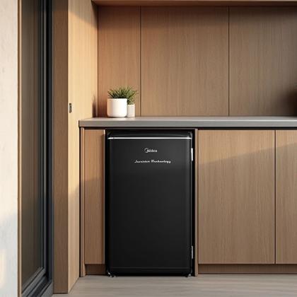 Imagem de Frigobar Retrô Preto 93L Inverter Bivolt Midea