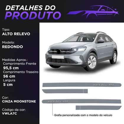 Imagem de Friso Lateral Nivus 2021 a 2026 Redondo com Grafia Cromada em Alto Relevo