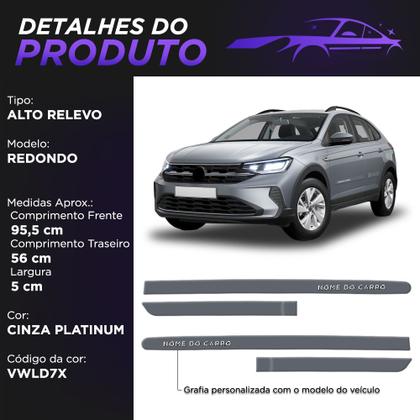 Imagem de Friso Lateral Nivus 2021 a 2026 Redondo com Grafia Cromada em Alto Relevo