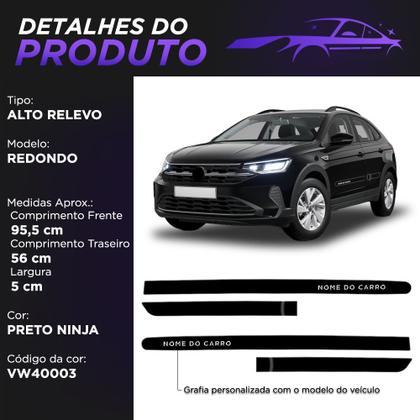 Imagem de Friso Lateral Nivus 2021 a 2026 Redondo com Grafia Cromada em Alto Relevo