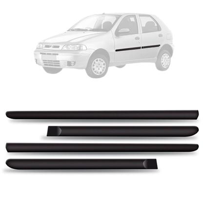Imagem de Friso Lateral Palio Fire 2000 A 2004 4p - Kit 4 Peças 