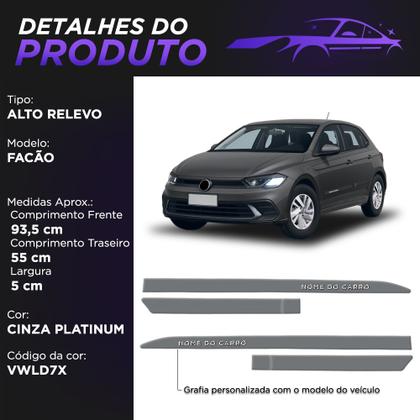 Imagem de Friso Lateral para Polo 2018 a 2025 com Grafia Cromada Alto Relevo