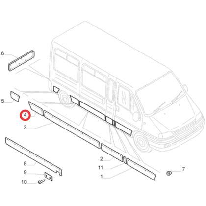 Imagem de Friso Lateral Traseiro Ducato Cargo Boxer Jumper 2006 2017