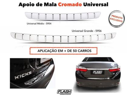 Imagem de Friso Traseiro Universal  polegadasG polegadas Apoio de Mala Cromado Flash