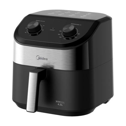 Imagem de Fritadeira Air Fryer 4,5L Widemax Cyclone Preto e Inox Midea