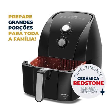 Imagem de Fritadeira Air Fryer Britânia 5,5L 1500W BFR50 Redstone 110V