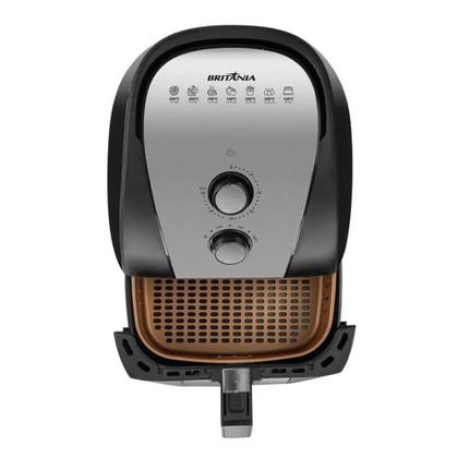 Imagem de Fritadeira Air Fryer Britânia BFR51  1500W, Gold, 5,5 Litros, Preto/Inox