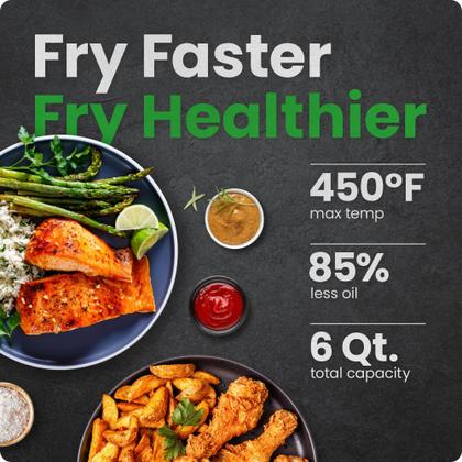Imagem de Fritadeira Air Fryer Chefman 6L Hi-Fry Technology 1700W preta