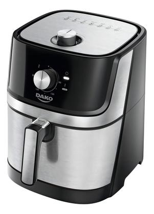 Imagem de Fritadeira Air Fryer Dako 5 Litros Preto/inox Com Painel Analógico E Potência De 1700w 127V