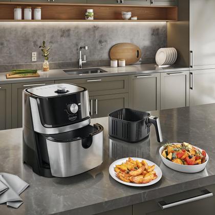 Imagem de Fritadeira Air Fryer Dako 5 Litros Preto/inox Com Painel Analógico E Potência De 1700w 127V