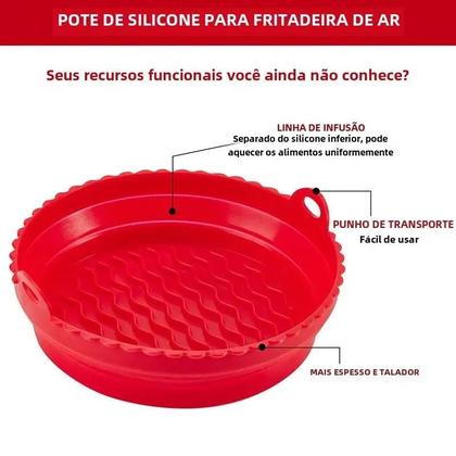 Imagem de Fritadeira Air Fryer Dobrável com Bandeja de Silicone Antiaderente - Reutilizável