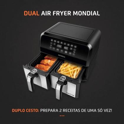 Imagem de Fritadeira Air Fryer Dual Duplo Cesto 8L Mondial 127V