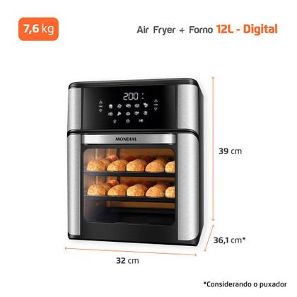 Imagem de Fritadeira Air Fryer Forno Oven 12L 110V - Mondial