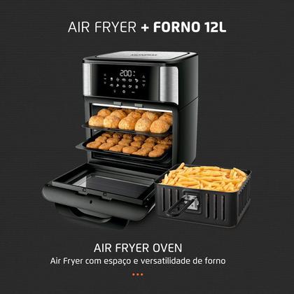 Imagem de Fritadeira Air Fryer Forno Oven 12l Mondial Afo-12l-bi Preto/inox 2200w