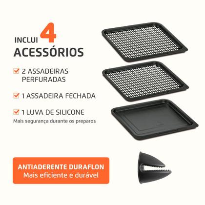 Imagem de Fritadeira Air Fryer Forno Oven 12L Mondial Branco/Inox 2000W - AFON-12L-WI