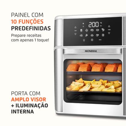 Imagem de Fritadeira Air Fryer Forno Oven 12L Mondial Branco/Inox 2000W - AFON-12L-WI