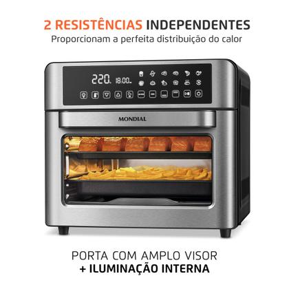 Imagem de Fritadeira Air Fryer Forno Oven Mondial Digital Afo-25l-bi 25l 2000w Preto com Inox