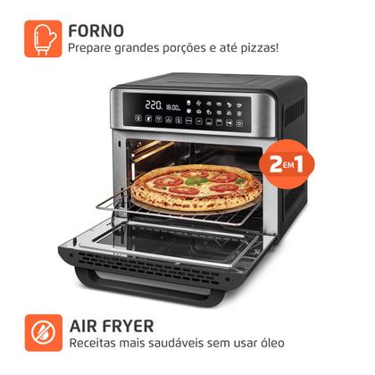 Imagem de Fritadeira Air Fryer Forno Oven Mondial Digital Afo-25l-bi 25l 2000w Preto com Inox