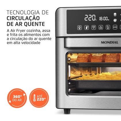 Imagem de Fritadeira Air Fryer Forno Oven Mondial Digital Afo-25l-bi 25l 2000w Preto com Inox