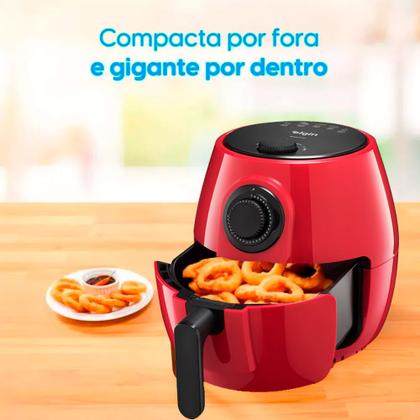 Imagem de Fritadeira Airfryer Elétrica Elgin Quick Fryer Vermelha 110V