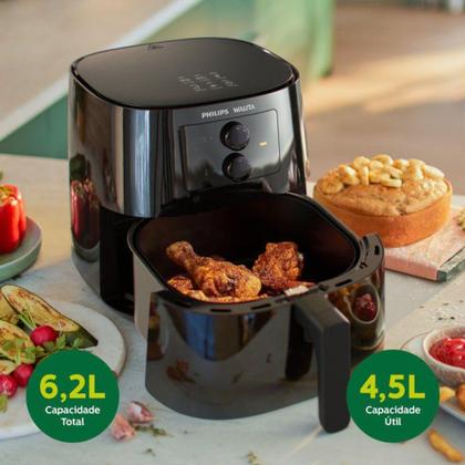 Imagem de Fritadeira Airfryer Philips Walita Série 3000 Analógica XL 2000W 127V Preta HD9206/91