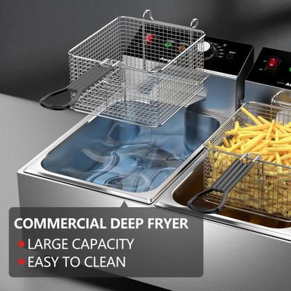 Imagem de Fritadeira Awgpd Commercial Inoxidável 20Lx2 3400W