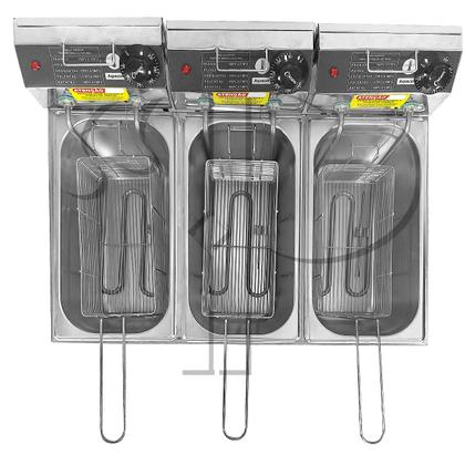 Imagem de Fritadeira Elétrica 12 L 3 Cubas Master 6000W Aço Inox