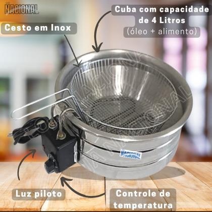 Imagem de Fritadeira Elétrica 5L 220V Batata Coxinha Pastel Ecônomica Profissional Loja Nacional