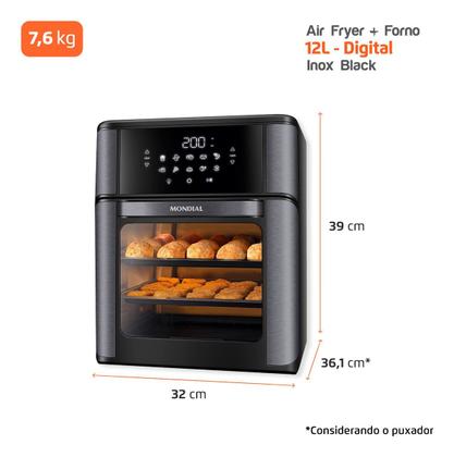 Imagem de Fritadeira Elétrica Afon-12l-Bg Forno Oven 12 Litros Preto Mondial